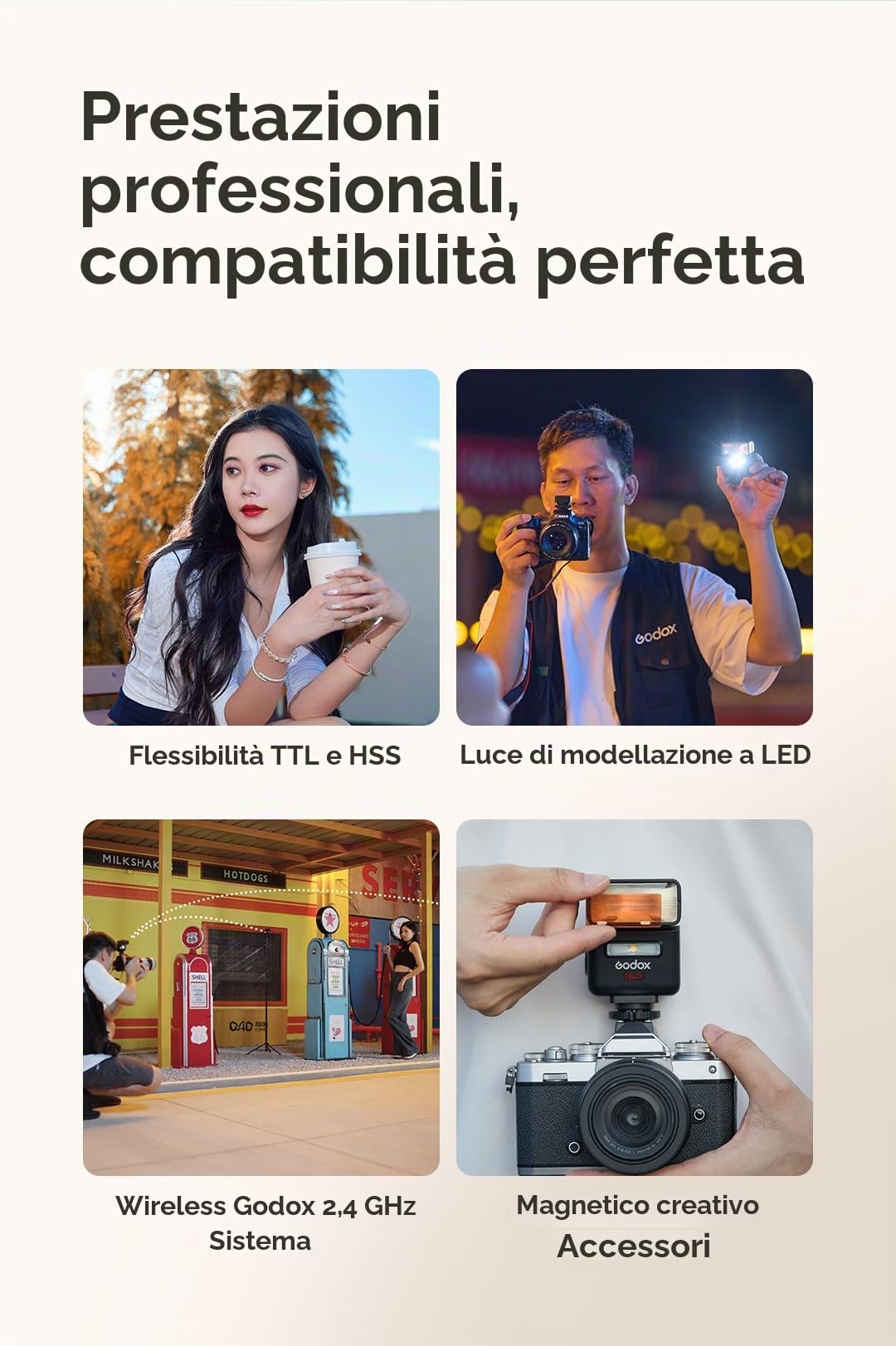 Godox iT32 TTL Flash per Fuji con Trigger Wireless X5-F, 2.4G HSS 1/8000s | Touchscreen & LED, Compatibile con Fujifilm X100VI X-E5 XT5 X100V X100T XS20 XS10 XT30II XM5 GFX50S GFX50R XT4 XT3 GFX100RF | Touchscreen & LED, Compatibile con Fujifilm X100VI X-