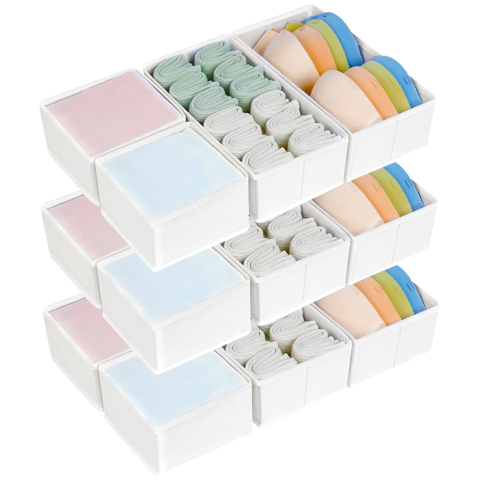 EATAN 2 Pezzi impilabili cassettiere Guardaroba organizzatore Vestiti
