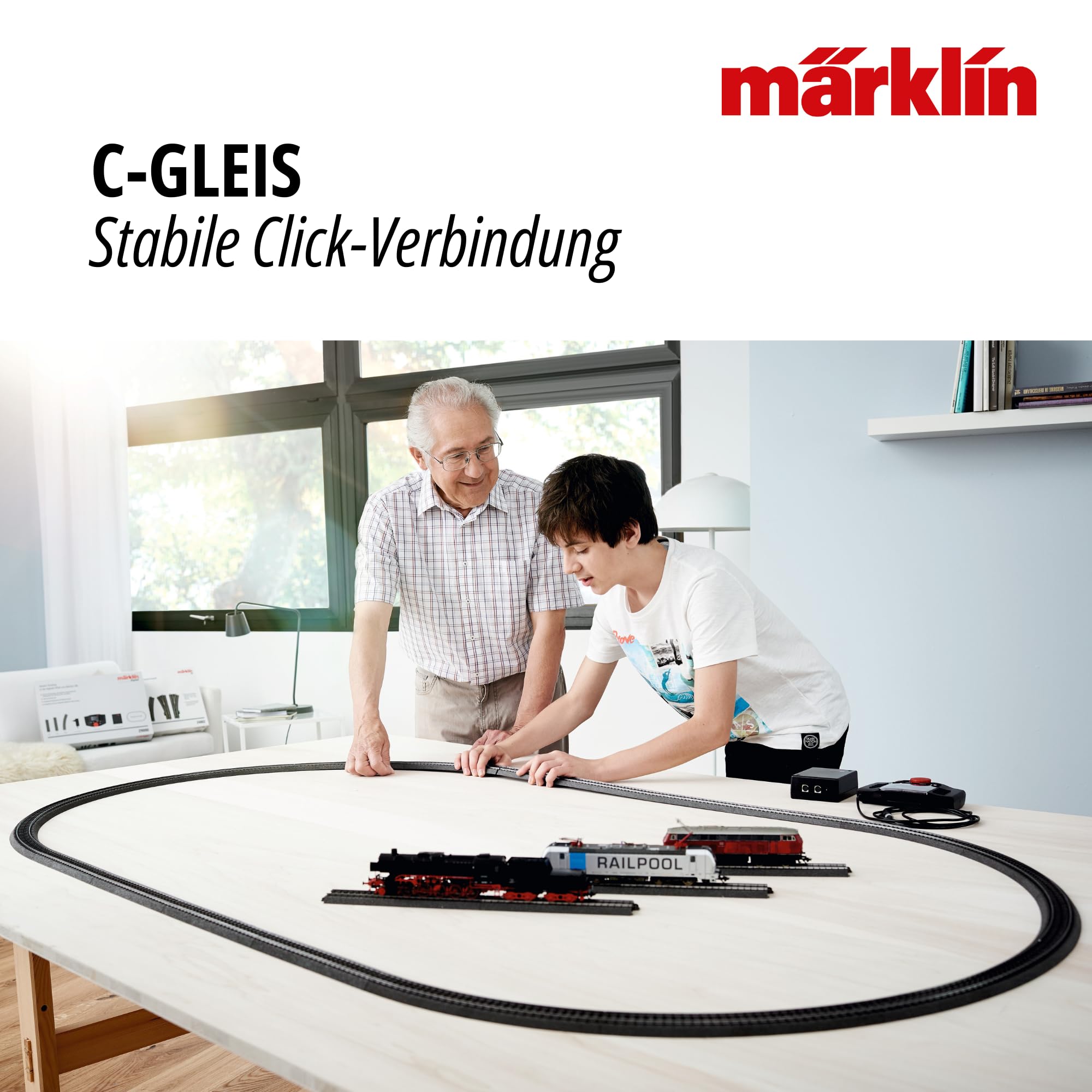 Märklin 24671 C-Gleis Bogenweiche Links – Innenbogen R1 360 mm/30° – Außenbogen 30° Parallelkreis 77,5 mm – mit Handschalthebel – Spur H0 – ab 15 Jahren