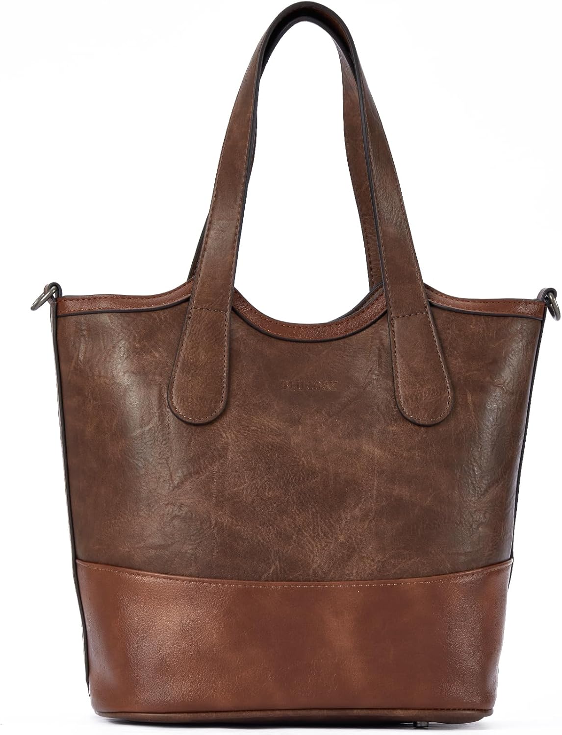 Blucoay Top Handle Crossbody Bags for Women Vegan Leather Large Capacity Bucket Purse Satchel Bag with 2 Bottle Holder Pocket - Image 9