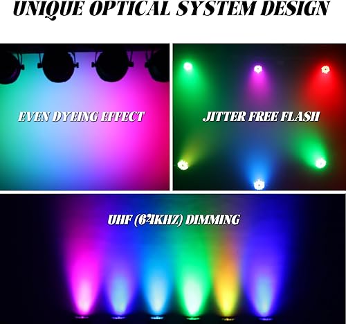 Miniatura 4 de Luces LED Par de luces LED impermeables para exteriores, 18 x 18 W, RGBWA, 6 en 1, luz LED de control DMX, luz de escenario, equipo de DJ,