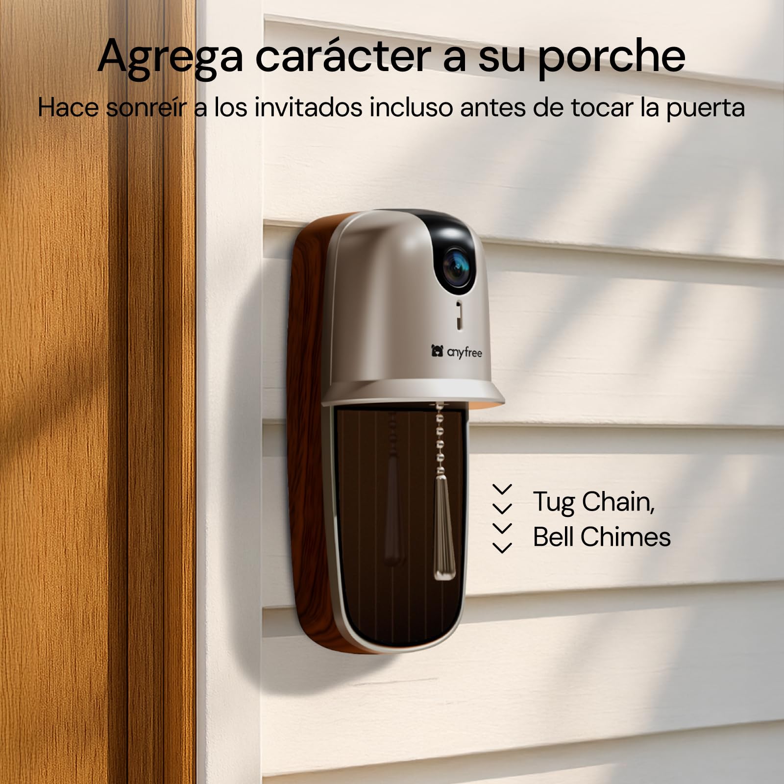 Timbre Inalambrico con Camara Exterior Wifi,Timbre Videoportero Inalámbrico Exterior Impermeable,Detección Humana PIR,Visión Nocturna,Audio Bidireccional,en Tarjeta SD/Nube,Admite Wi-Fi de 2,4/5 GHz