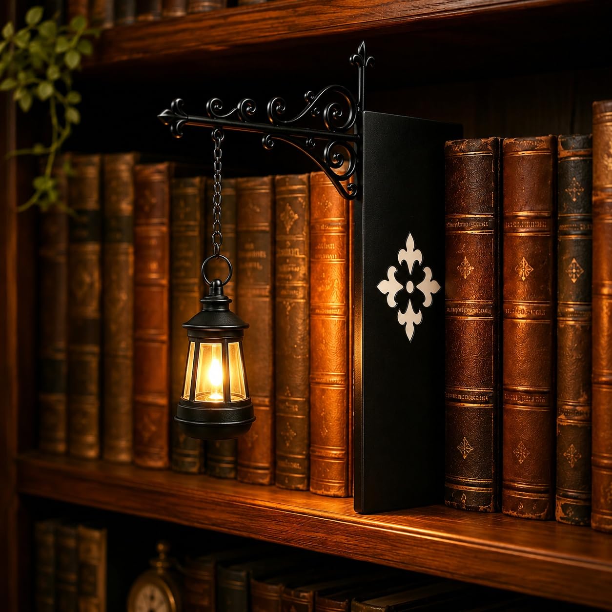 Bookshelf Lantern,Book Nook Lights,Library Lantern-Decorative Bookshelf Lighting,Vintage LED Reading Lamp for Desk & Shelf,Warm Glow Mini Bookcase Light,Home Decor Gift for Book Lovers (Style-G)