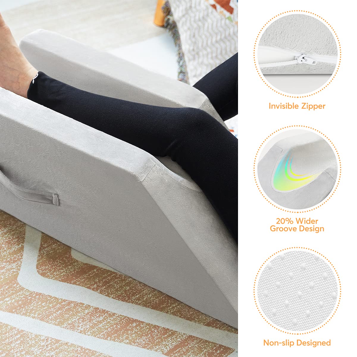 OasisSpace Leg Support and Elevation Pillow for Surgery, Swelling