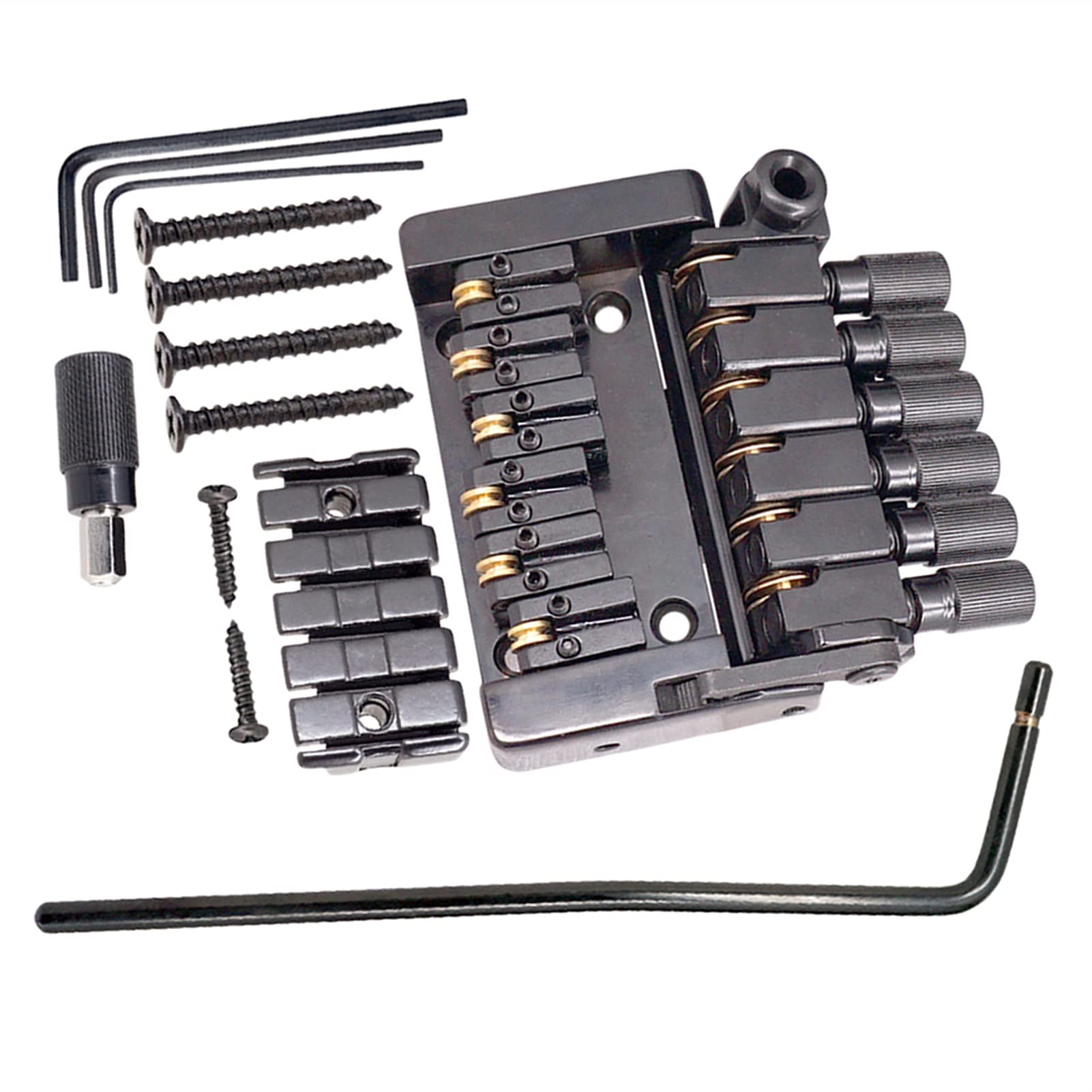 Parti di ricambio chitarra Black Guitar Tremolo System Bridge Bridge Sella Rullo Sella Testate