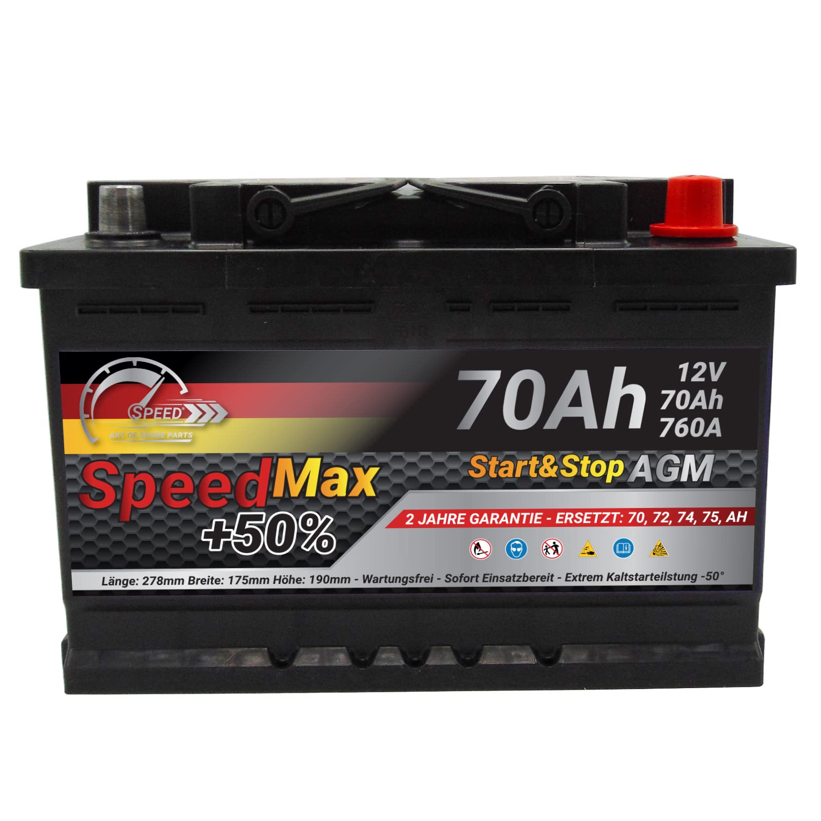Bateria AGM Start&Stop 70Ah 760A 12V L3 Speed Max