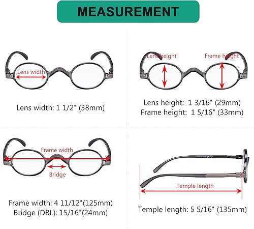 Miniatura 3 de Eyekepper Readers Spring Temple - Lentes de lectura redondos ovalados, tamaño pequeño, 1