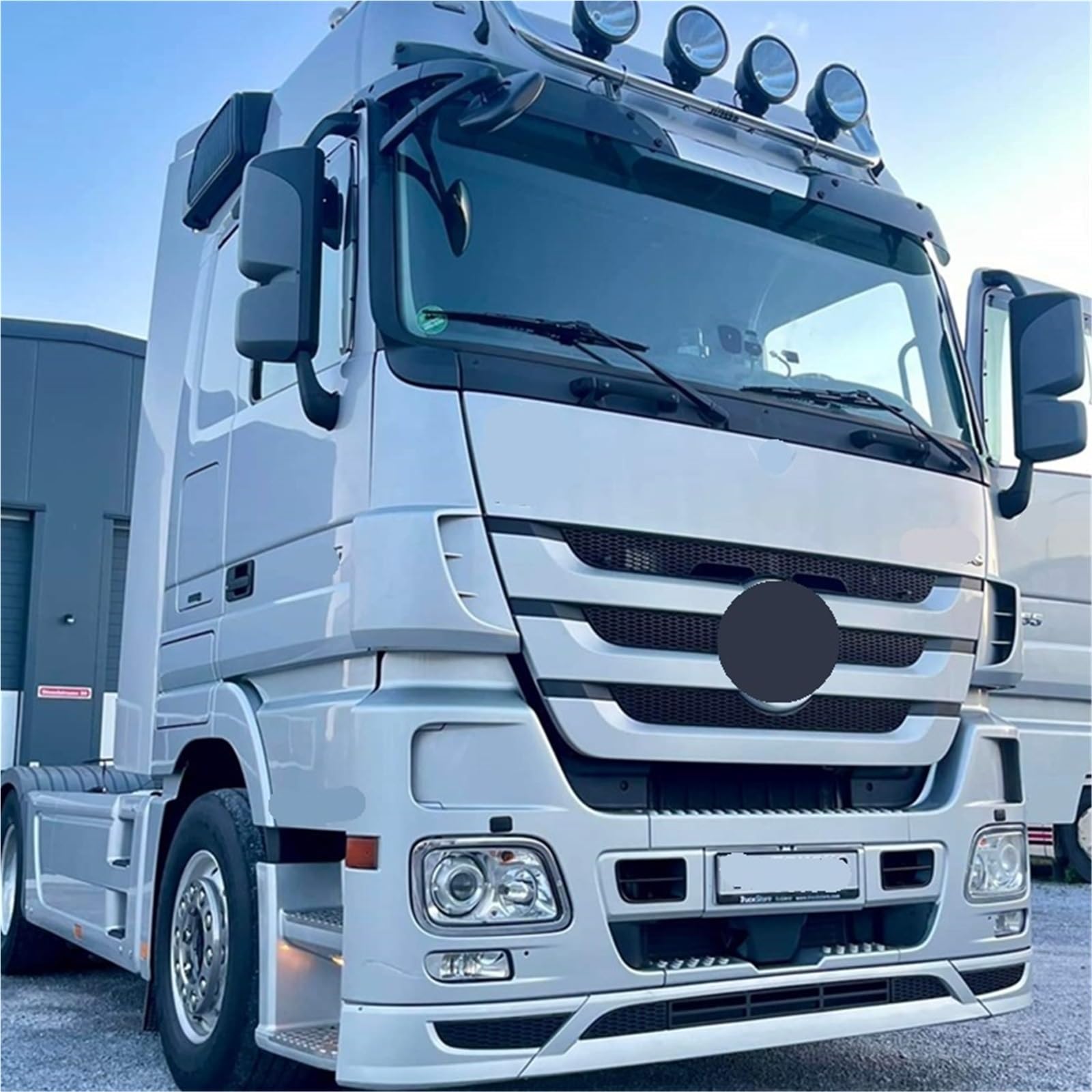 1 par de molduras para faros delanteros camión, compatibles con Mercedes Benz Actros MP3, OEM 9438260359 9438260259 Car Headlight EyebrowCar Headlight Eyebrow