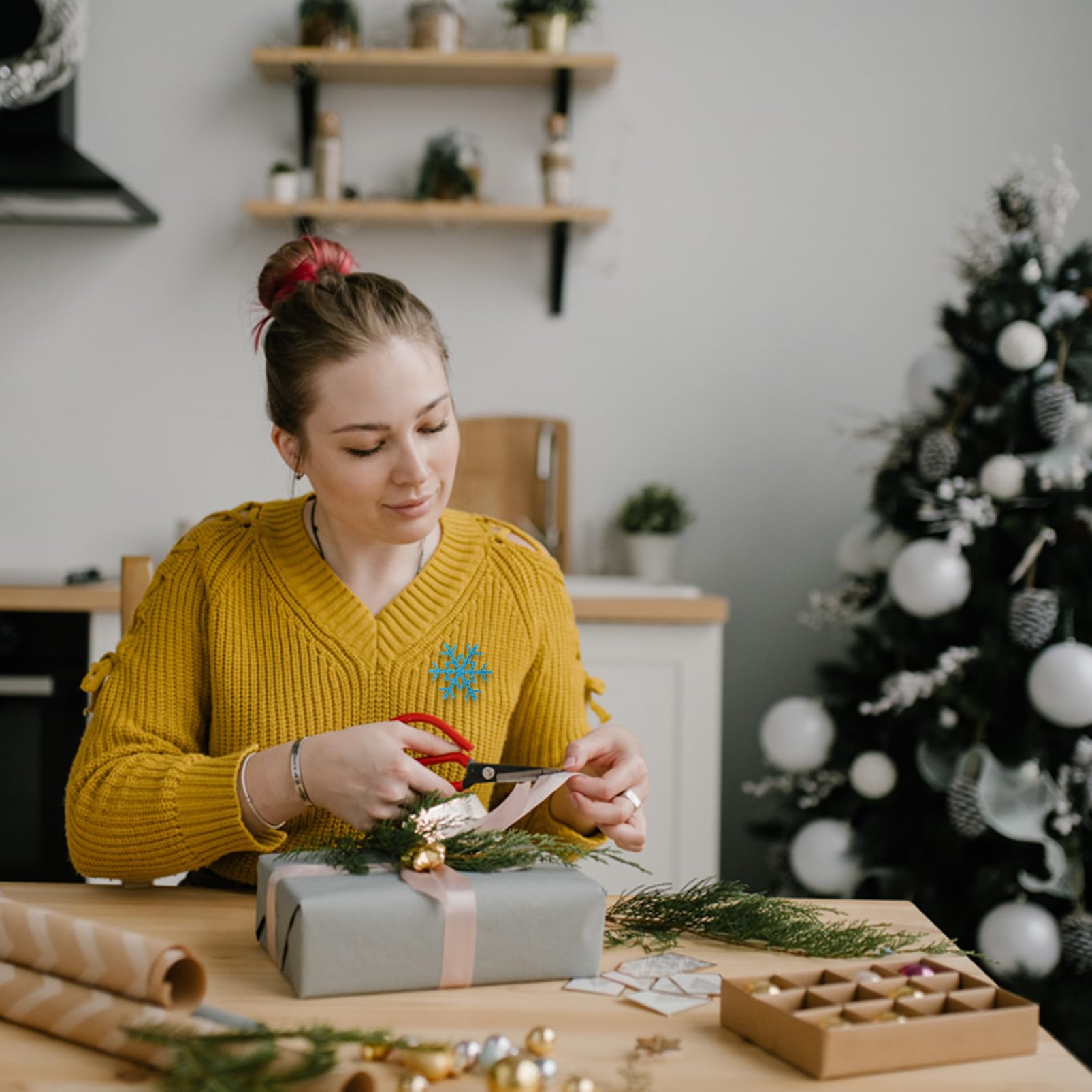 jojofuny 30 Pezzi Toppe Fiocco di Neve per Cucito, Accessori per Abbigliamento Fai da Te, Materiale Leggero e Creativo per Riparazione e Decorazione