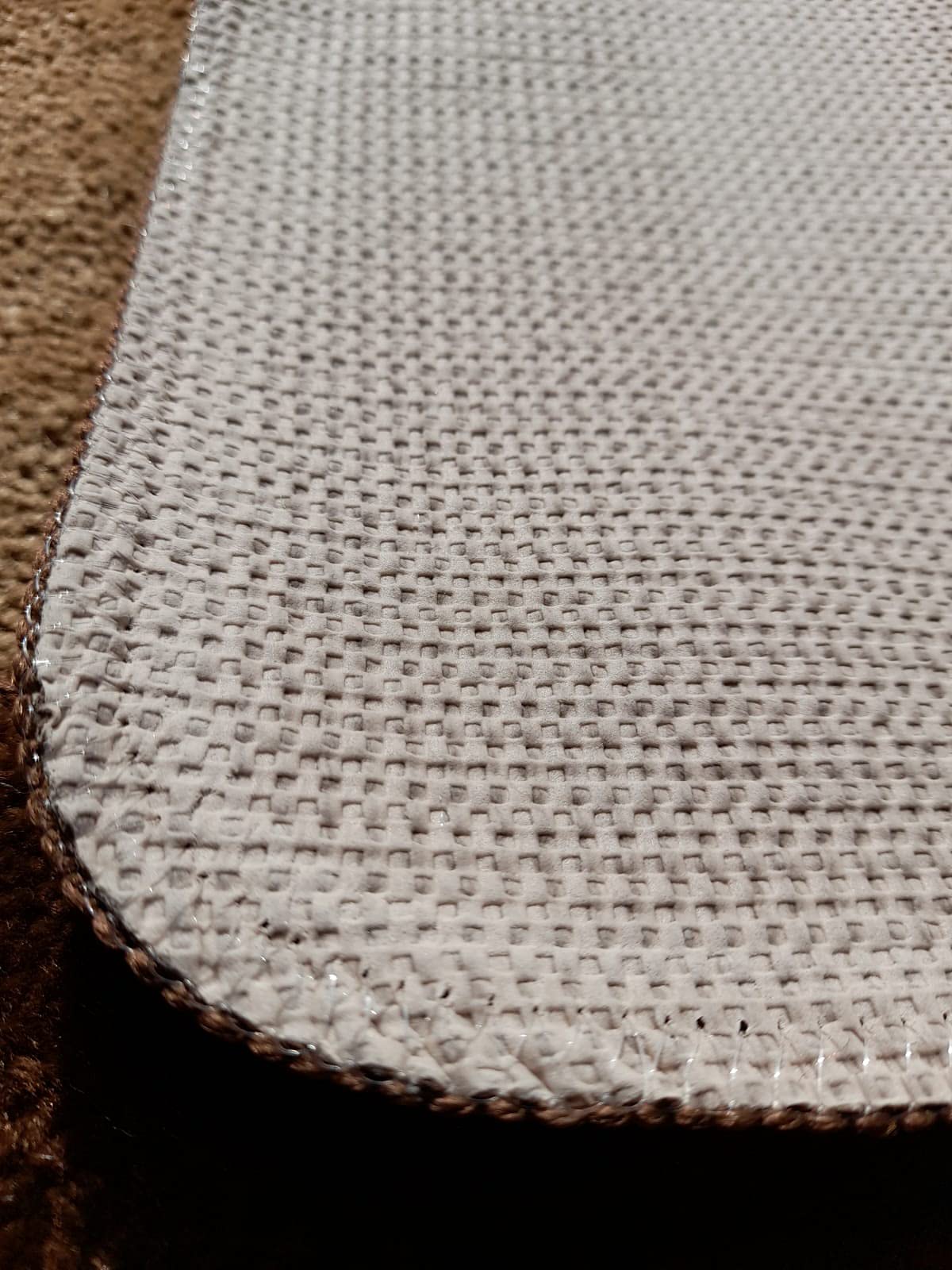 oKu-Tex Design Badematte Antirutsch Set 2 Teilig, rutschfest & waschbar, Badvorleger 60 x 100 cm für das Badezimmer, WC Vorleger mit Ausschnitt 50 x 60 cm, gestreift, braun beige