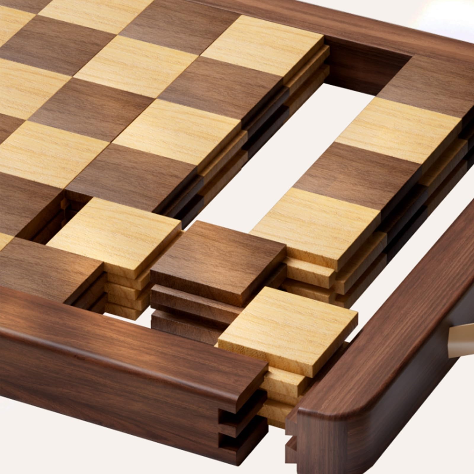 Tagliere da Cucina, Legno Massiccio di Acacia, 40x30 Cm, Antitaglio, con Scanalatura, A Scacchiera, Marrone(33 * 22 * 2.5cm)
