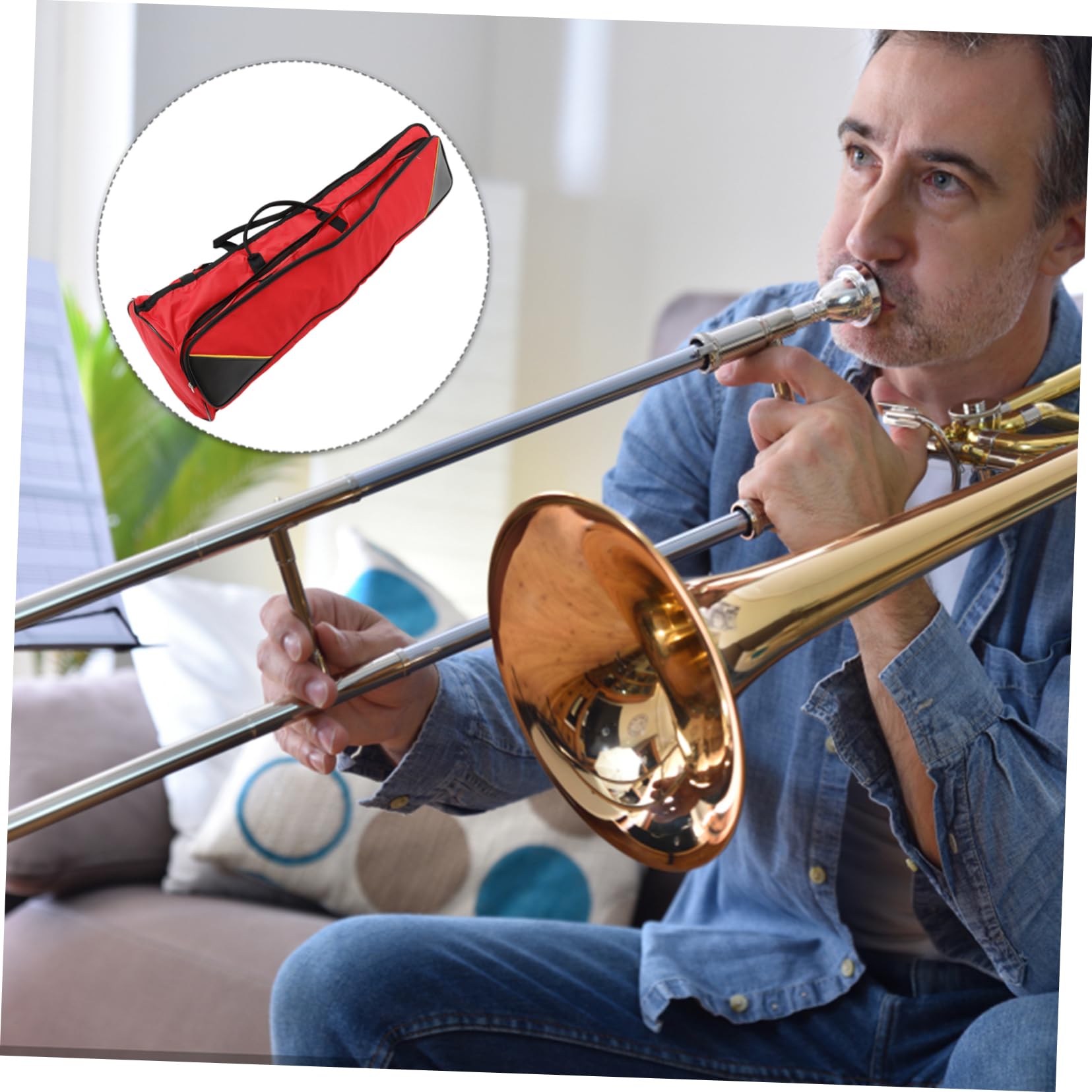 VANZACK 1Pc Durable Oxford Cloth Trombone Bag with High Density Musical Instrument Storage for Trombone Players Capacity and Sturdy Protection