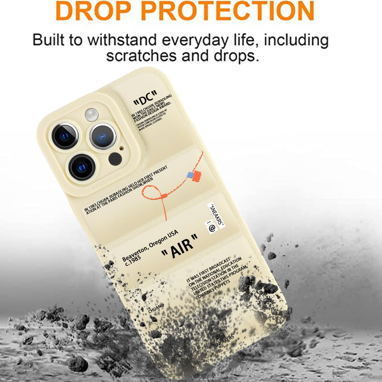 nurkorki [2 Confezioni Puffer Cover per iPhone X XS 5,8,Soft Touch, Custodia in TPU con Protezione, Moda Ins Off Sports Shoes White or Black Label Disegni Morbido Silicone Antiurto Case