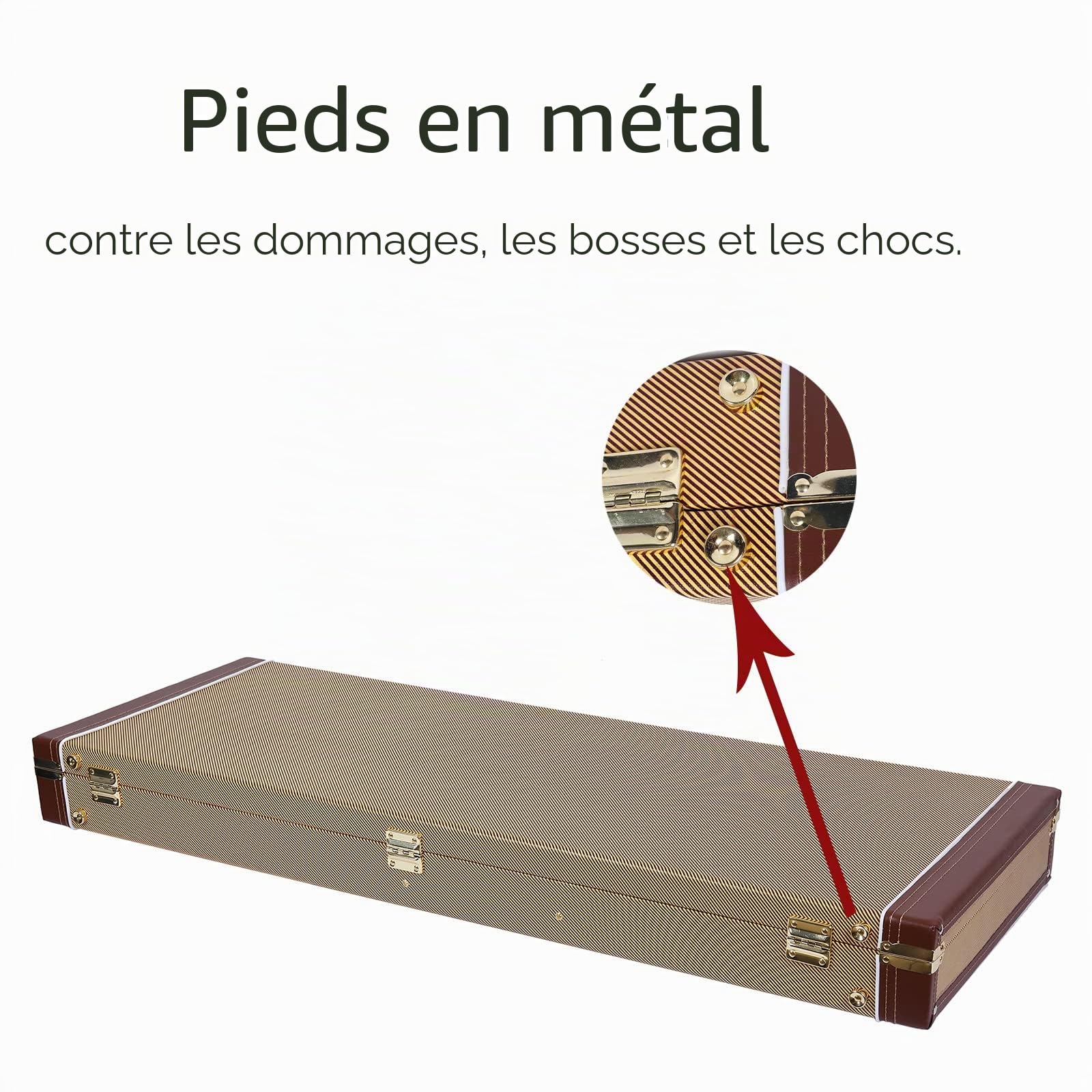 Crossrock Étui en bois pour guitares électriques Fender Telecaster et Stratocaster, vinyle tweed (CRW620ETW)