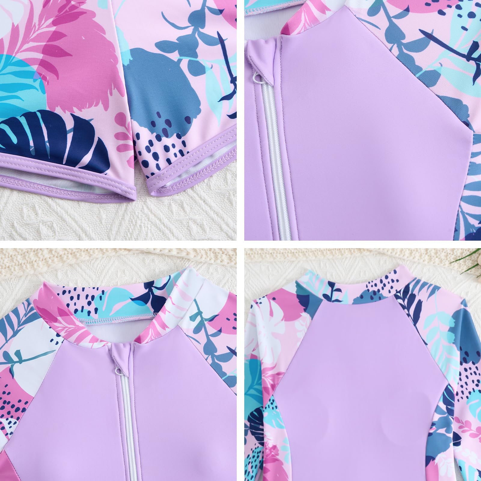 Conjunto de camiseta de manga larga UPF 50+ y pantalones cortos para niñas, traje de baño de 2 piezas para adolescentes y adolescentes, protección UV, secado rápido, traje de playa de verano