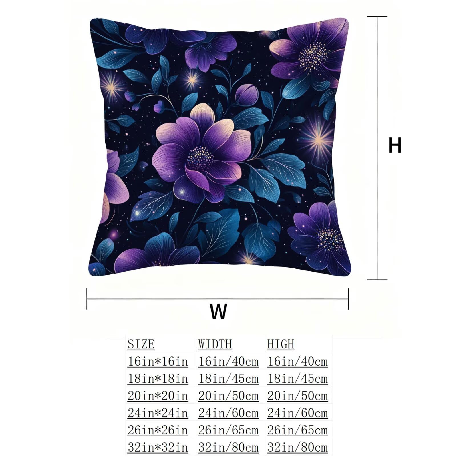 Violet Housse Coussin 60x60 Fleur Taie Oreiller 60x60 Lot de 4 Super Doux Protege Oreiller 60 x 60 Decoration Automne Taie D'oreiller Carrées Coussin Canape, pour Maison Chambre Canapé Chaise E - 324