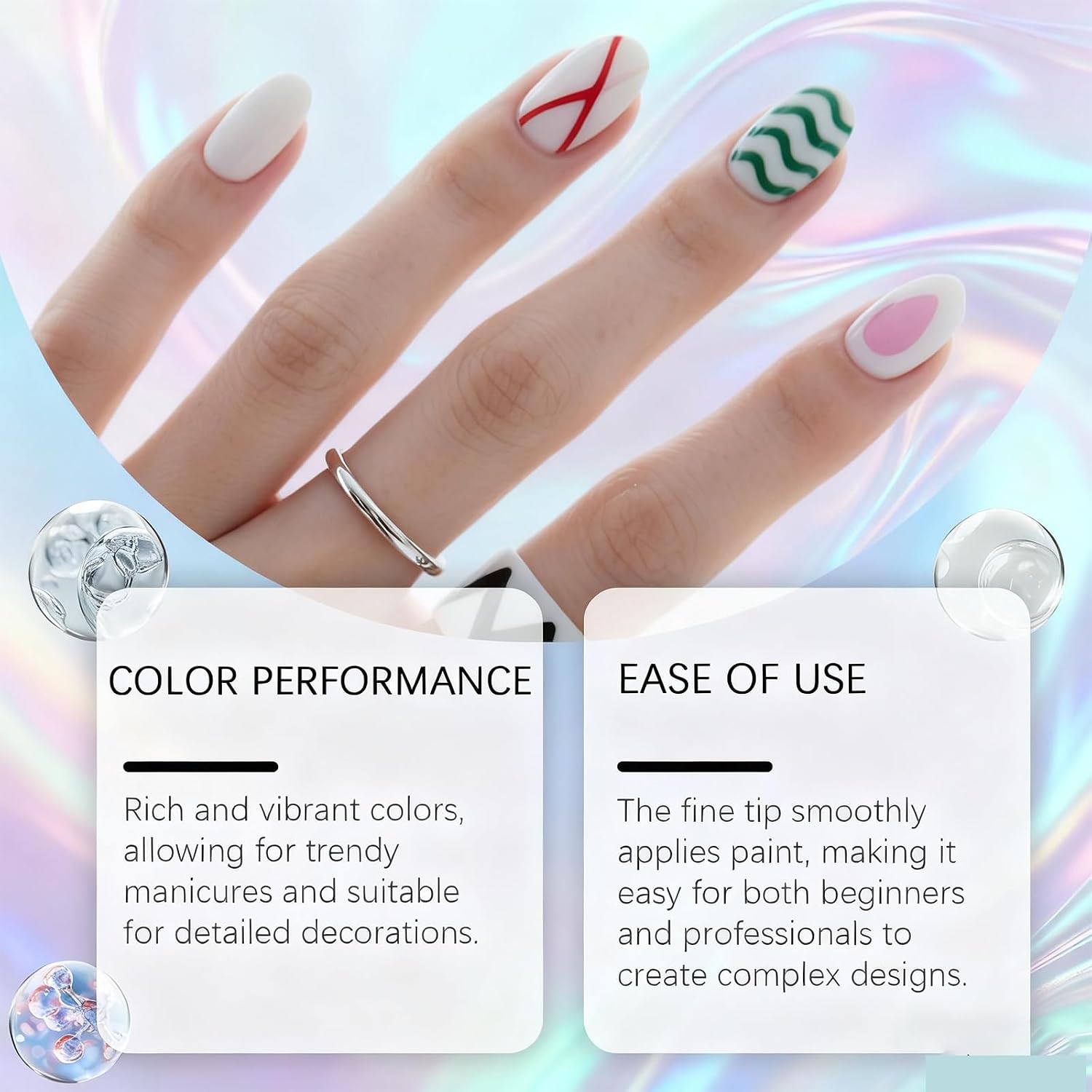 12-color nail art pen set, nail art markers, suitable for DIY nail art, drawing liner pens, nail art tools, doodle dot paint pens (2PCS)