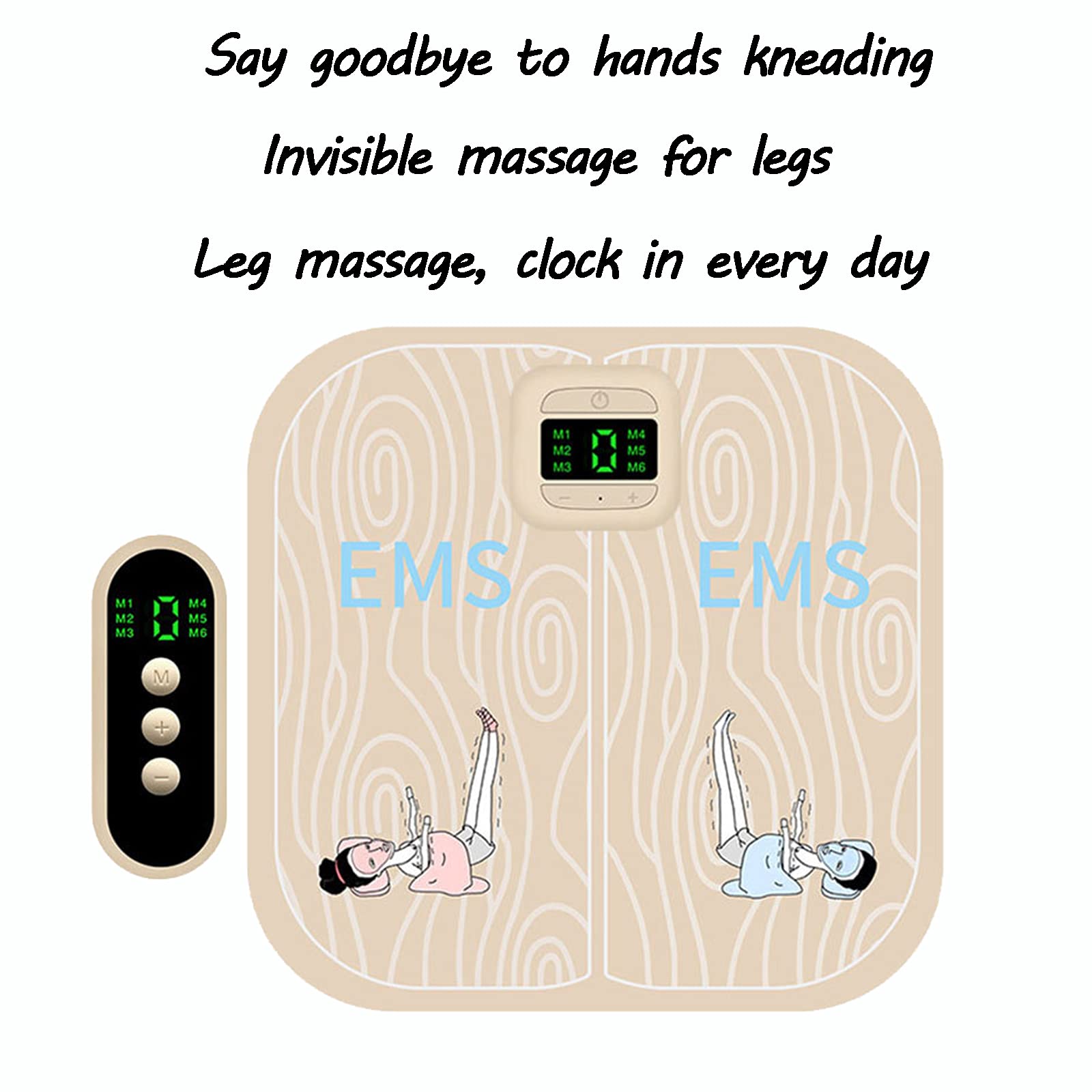 EMS Massaggio dei Piedi/Leg Reshaping Foot Massaggiatore Elettrico per Massaggi favorisce la circolazione sanguigna, Riduce Il Dolore Muscolare,Beige