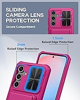 Vista 4 de ATATOO Funda para Samsung Galaxy S24 FE con tarjetero (almacena 4-5 tarjetas) [bloqueo RFID] y cubierta de cámara deslizante, protección de grado