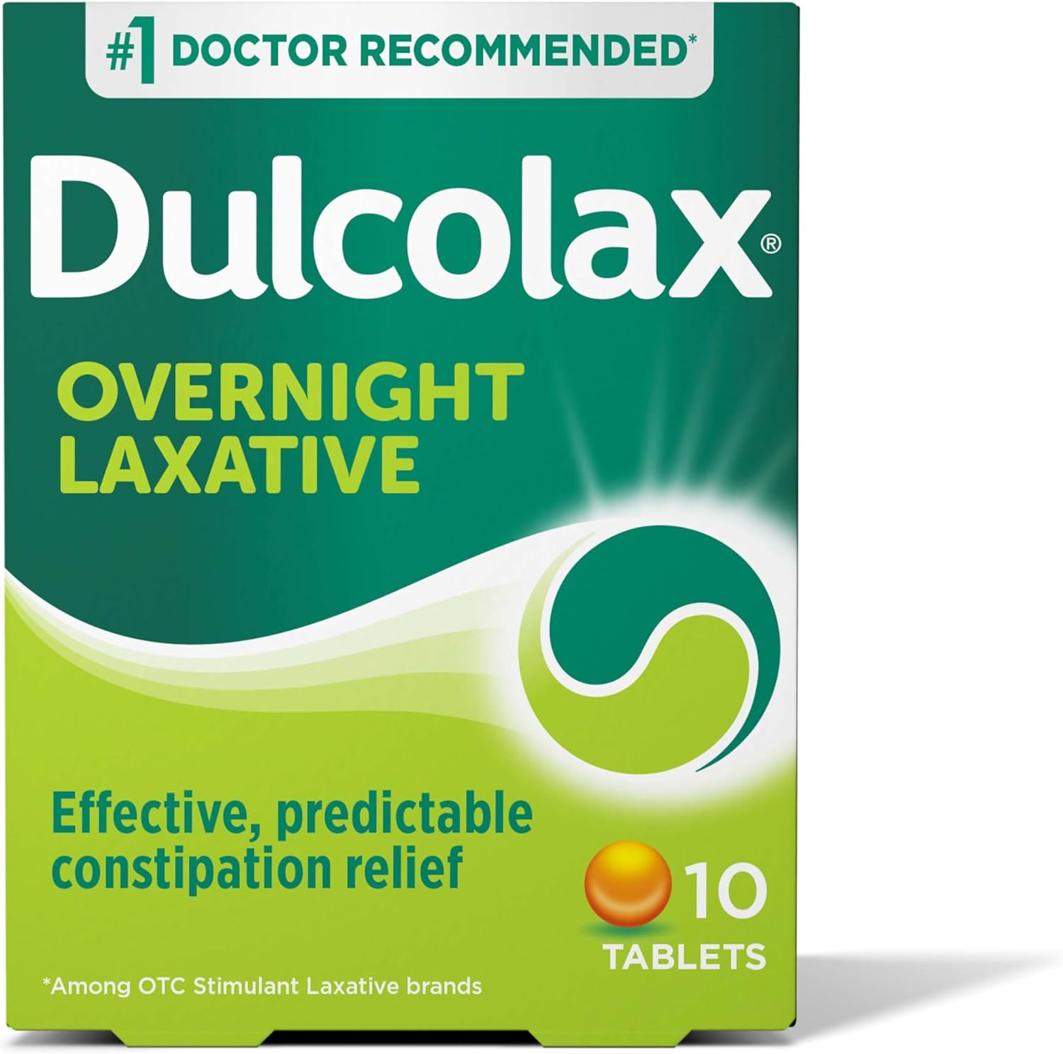 Dulcolax Stimulant Laxative Tablets, Predictable & Effective Constipation Relief, Relieves Straining & Bloating, Bisacodyl 5 mg, 10 Count