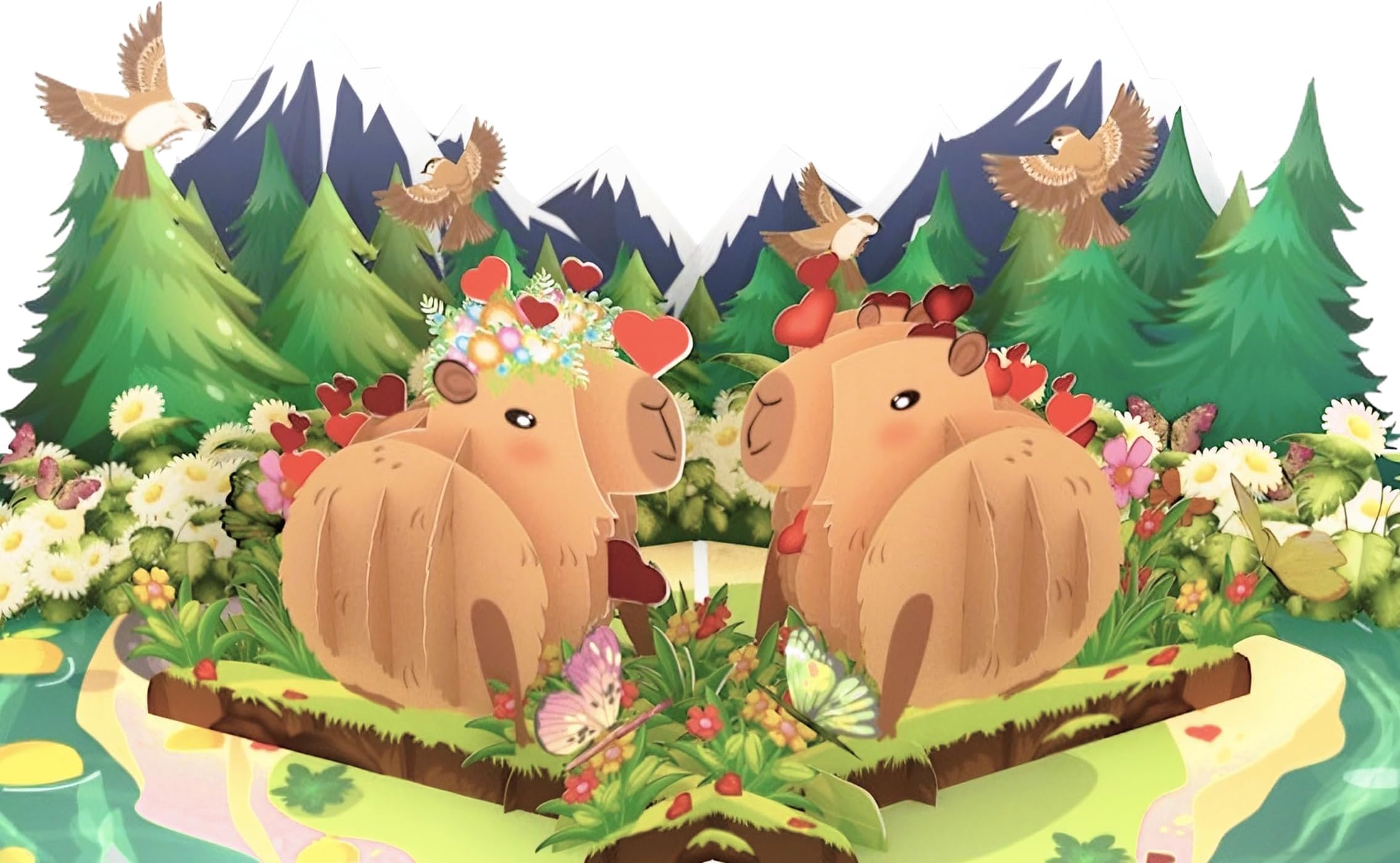 By 22CRAFT Pop Up Mothers Day Card Cardinal Couple