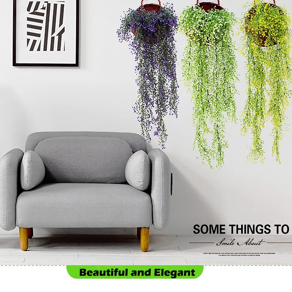 ZHIQIN 4 PCS Fleurs Artificielles Suspendues 77cm Wisteria Violet - Décoration Intérieur Extérieur Plante Suspendue Exterieur