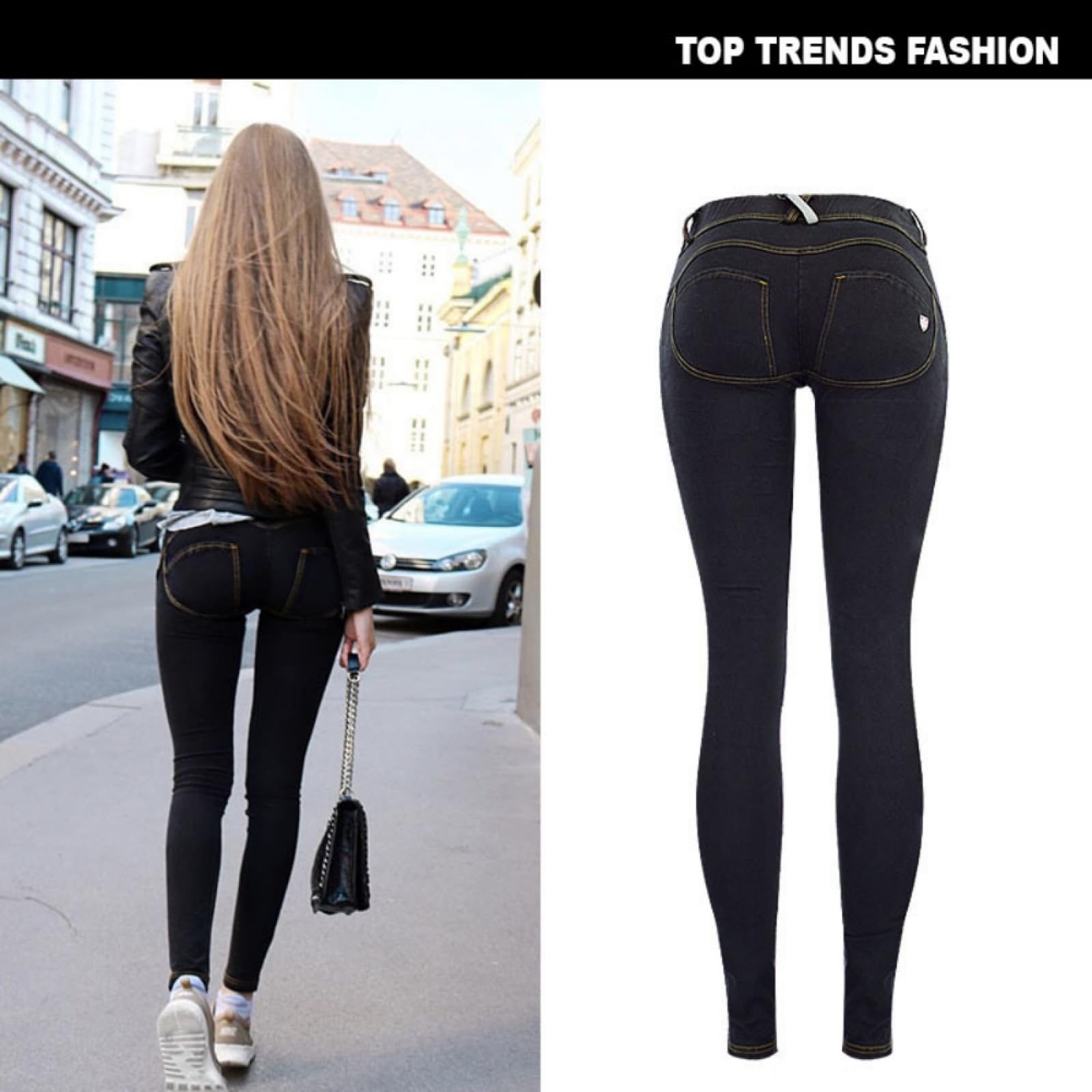 Pantalones Vaqueros Elásticos De Cintura Baja para Mujer, Pantalones Vaqueros Ajustados, Mallas Push Up para Glúteos, Pantalones De Tubo para Mujer, Jeggings Ajustados