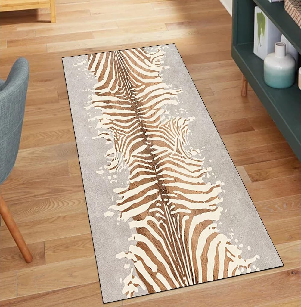 Alfombra de pasillo beige lavable y antideslizante de 50x200 cm para decorar el hogar