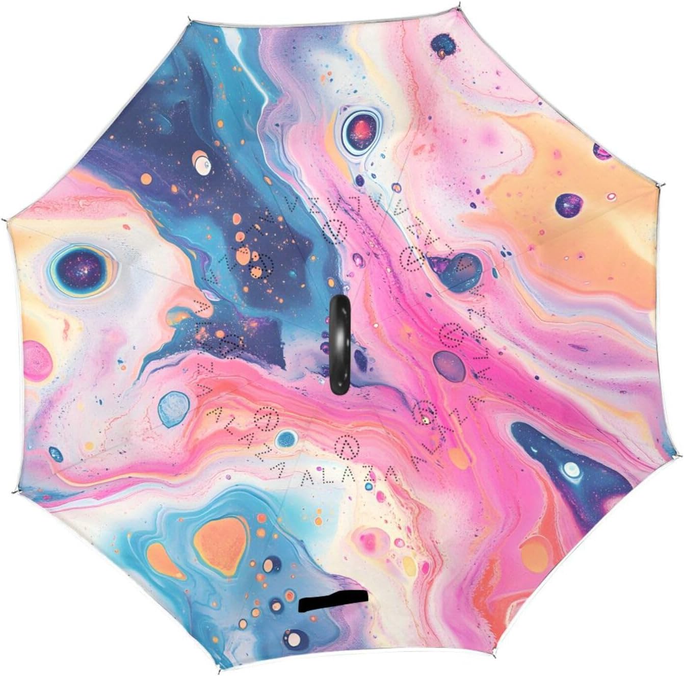 Laser Marble Inverted Umbrellas for Rain Windproof Reverse Upside Down Golf Umbrella with C-shape Handle for Men Women