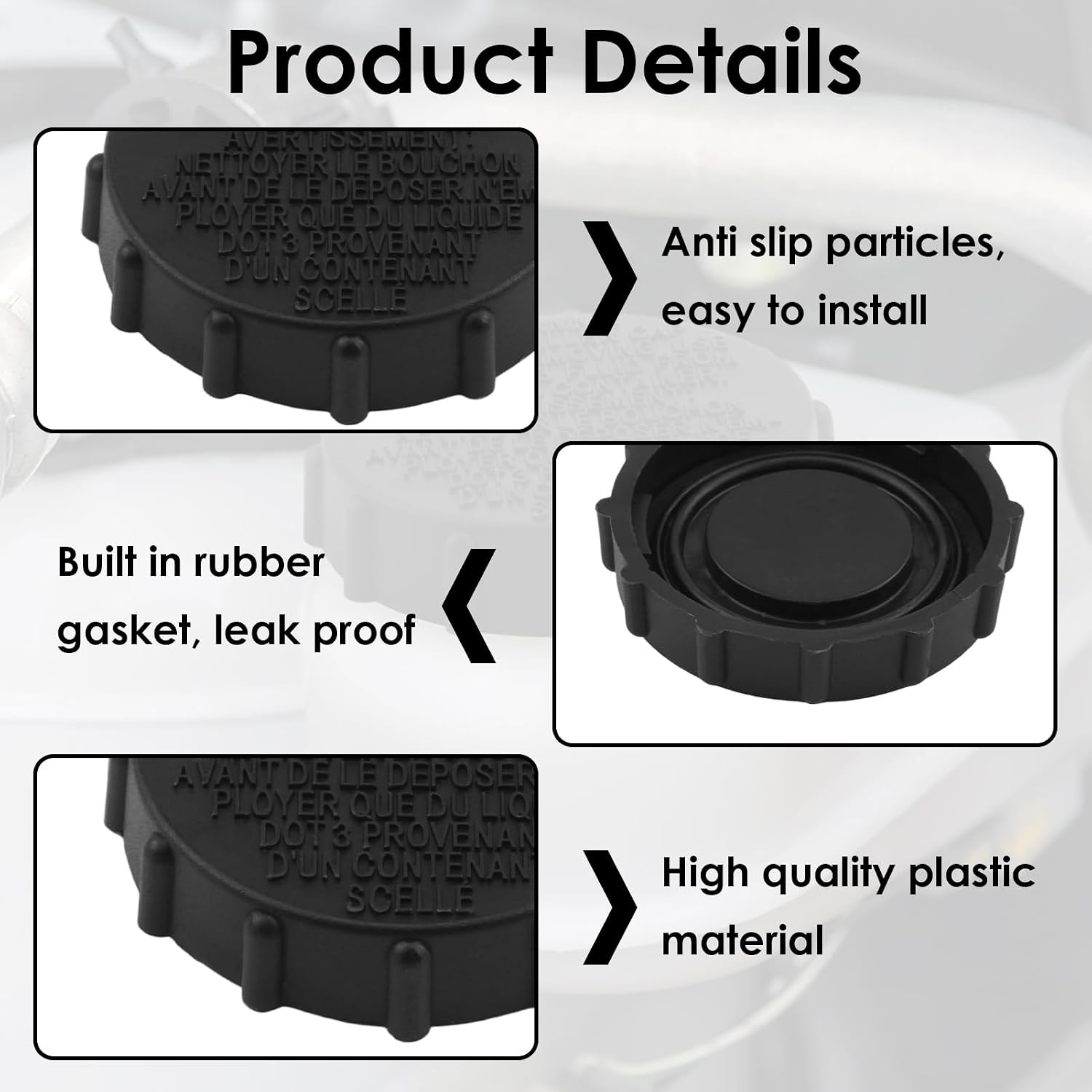 Brake Fluid Cap, Brake Master Cylinder Fluid Reservoir Cap, Replace F88Z-2162-AA BRFC-4 Brake Filler Cap, Fit for Ford Expedition Excursion Lincoln Navigator F-150 F-250 GT E-150 E-250 E-350