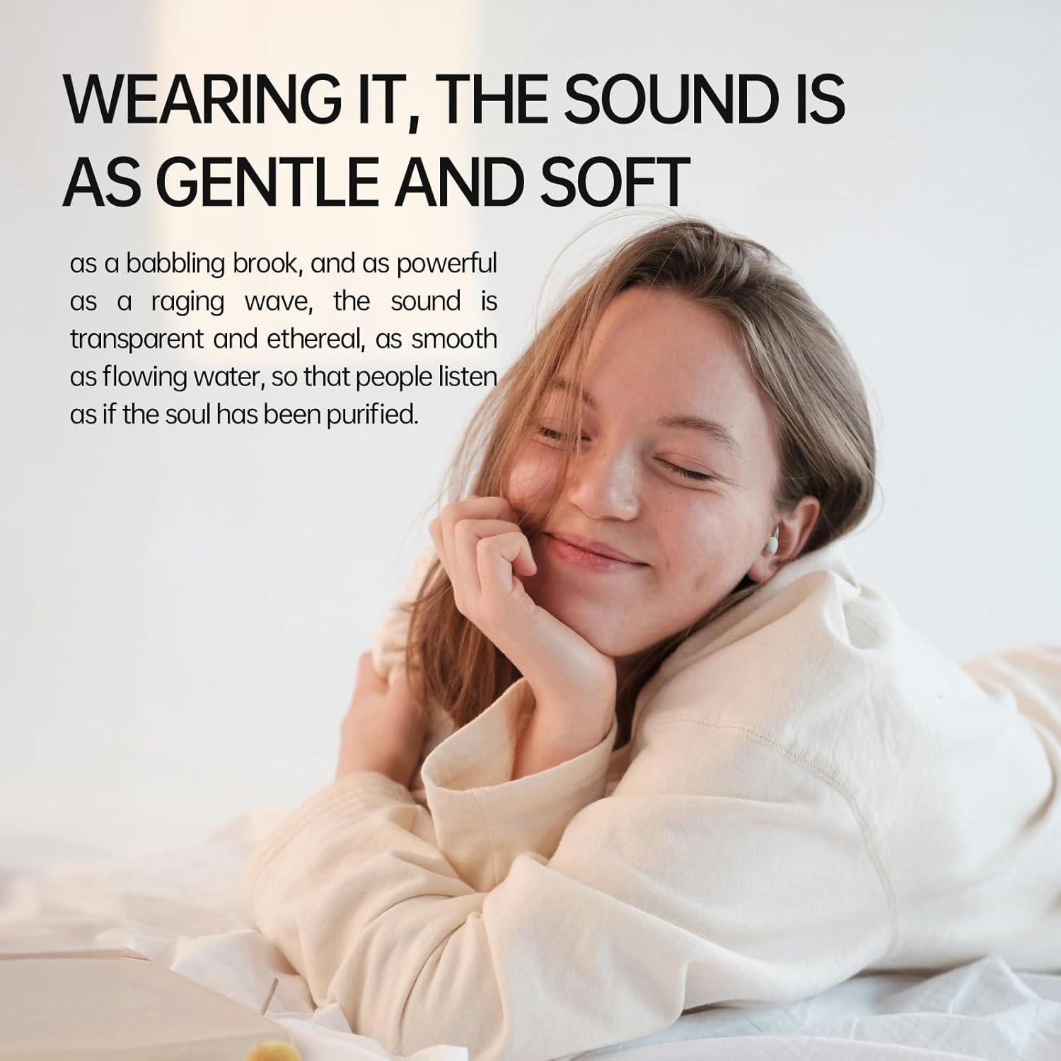 Invisible Sleep Headphones, Noise Blocking Sleep Earbuds, Compact Design for Side Sleepers, Immersive Audio Spatialized Sound (Black)