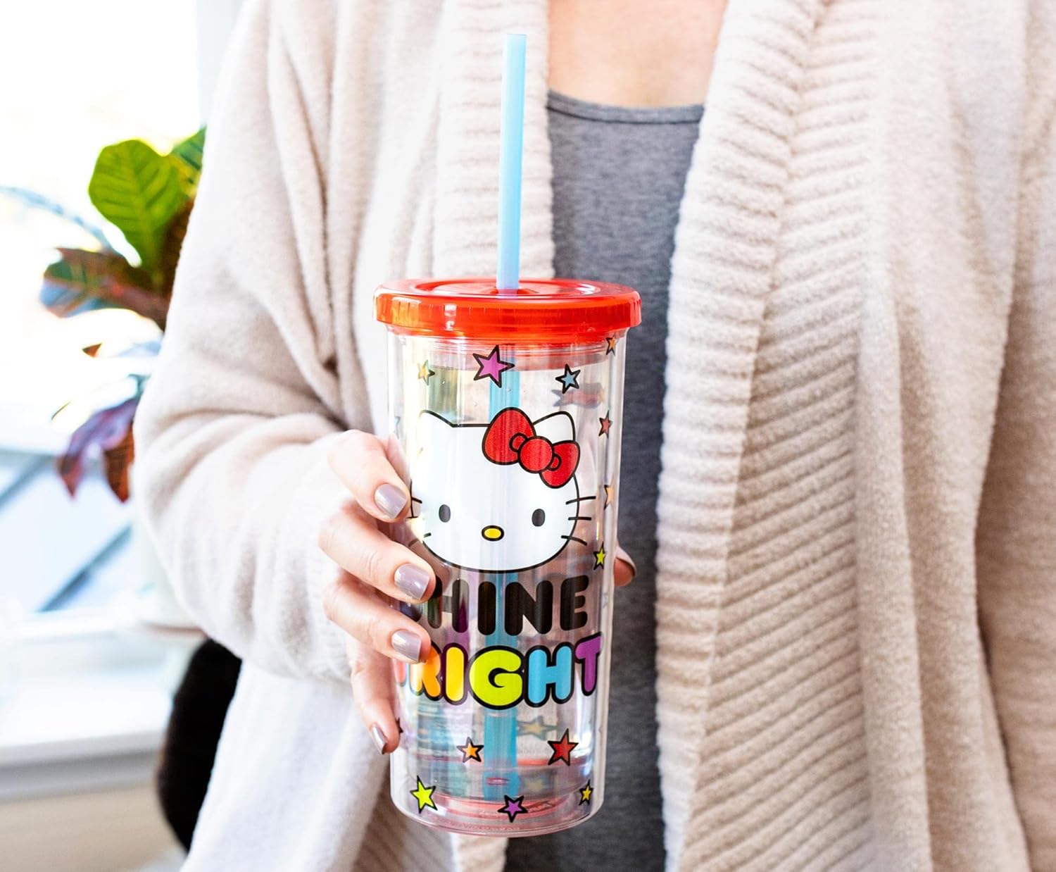 Toynk Sanrio Hello Kitty Shine Bright Carnival Cold Cup, BPA-Free Acrylic Tumbler with Lid & Reusable Straw, Perfect for Cold Drinks & Collectors, Hand-Wash Only, Travel Tumbler, Holds 20oz - Image 6