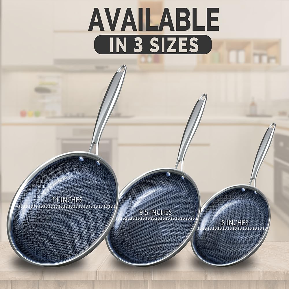 THE COOK'S COMPANY Non-Stick Frying Pan - Premium Skillet for Everyday Cooking, Nonstick Pan for Easy Cleanup, Durable Pan for Versatile Cooking Needs (Size: 9.5inch) — Amazon image 3