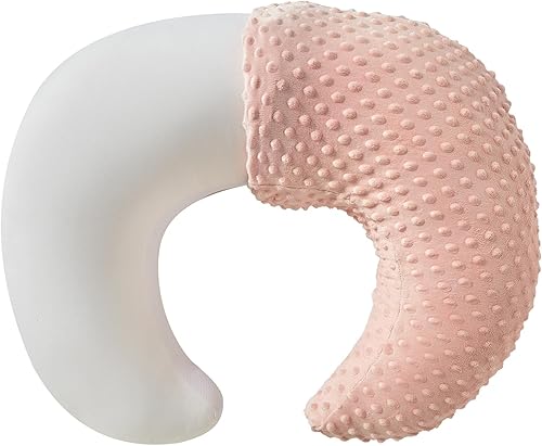 Almohada de lactancia y posicionador con funda Minky, almohada de alimentación mejorada de versión grande para lactancia materna y alimentación con