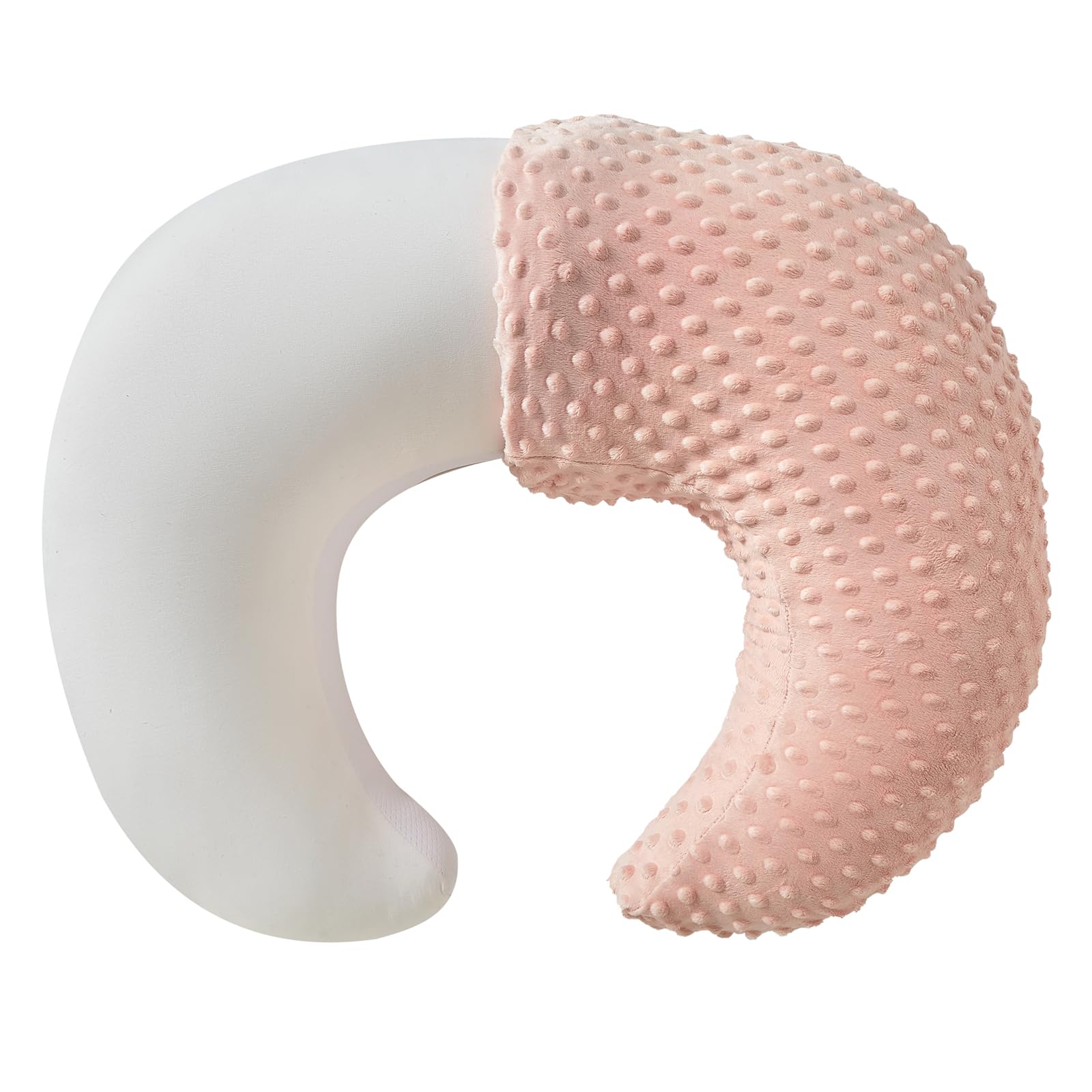 Nursing Pillow and Positioner with Cover for Breastfeeding and Bottle Feeding, Propping Baby, Tummy Time, Baby Sitting Support, Awake-Time Support (Pink)