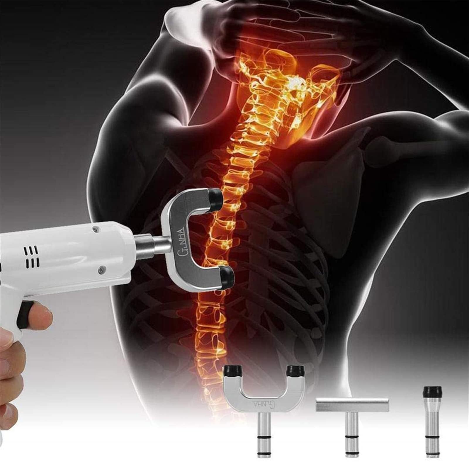 Pistola elettrica per massaggio della colonna vertebrale, massaggiatore muscolare profondo, dispositivo di rilassamento per schiena, articolazioni e muscoli