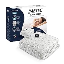 Imetec Scaldasonno Adapto piazza e mezza 150 x 120 cm, basso consumo, tecnologia brevettata, riscaldamento rapido, temperatura personalizzata, 100% cotone, made in italy, comando con 6 temperature