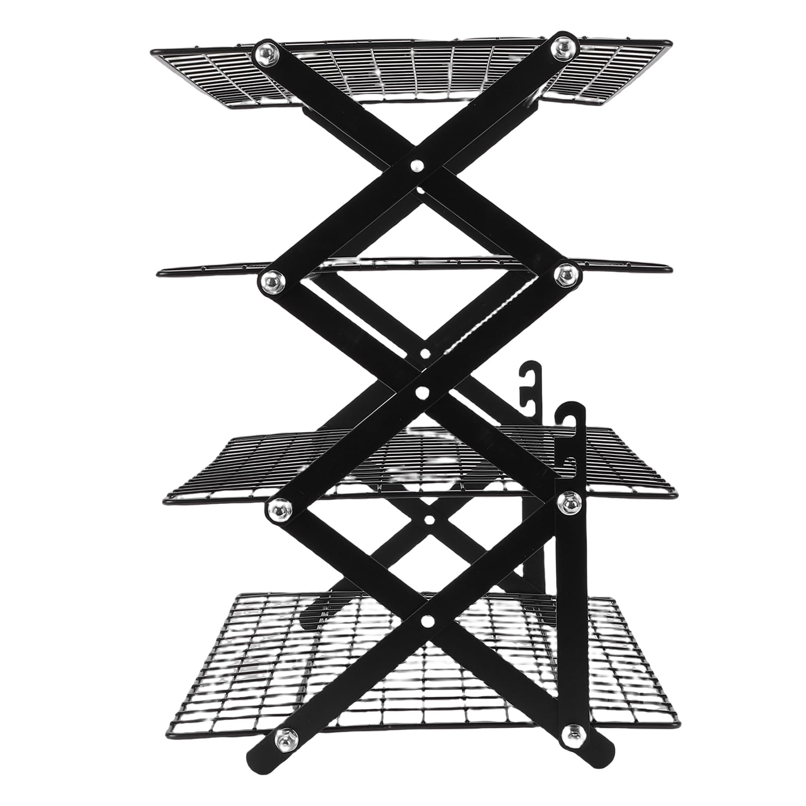 Fdit Rejilla de Enfriamiento Plegable de 4 Niveles, Rejilla para Hornear de Alambre de Hierro para Galletas, Pasteles, Pan, Diseño Expandible que Ahorra Espacio para Almacenamiento