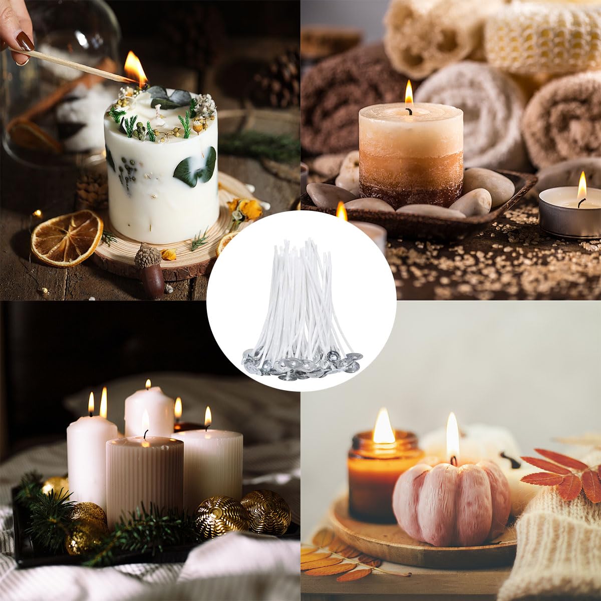 Kerzendocht Set, 50 Stück Kerzendochte für Kerzen 10cm, Kerzen Selber Machen Set, Rauchfrei Kerzendocht, Dochte für Kerzen DIY Kerzen, Cotton Candle Wick für die Kerzenherstellung Candle DIY Küche, Haushalt &