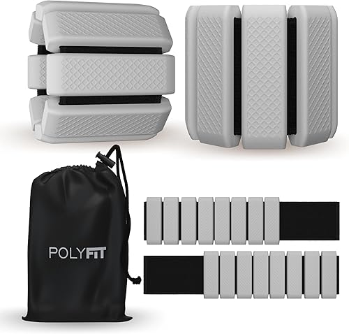 Polyfit - Par de pesas para muñeca y tobillo - Pesas ajustables para tobillo para mujeres y hombres - Pulsera portátil para ejercicio, yoga,