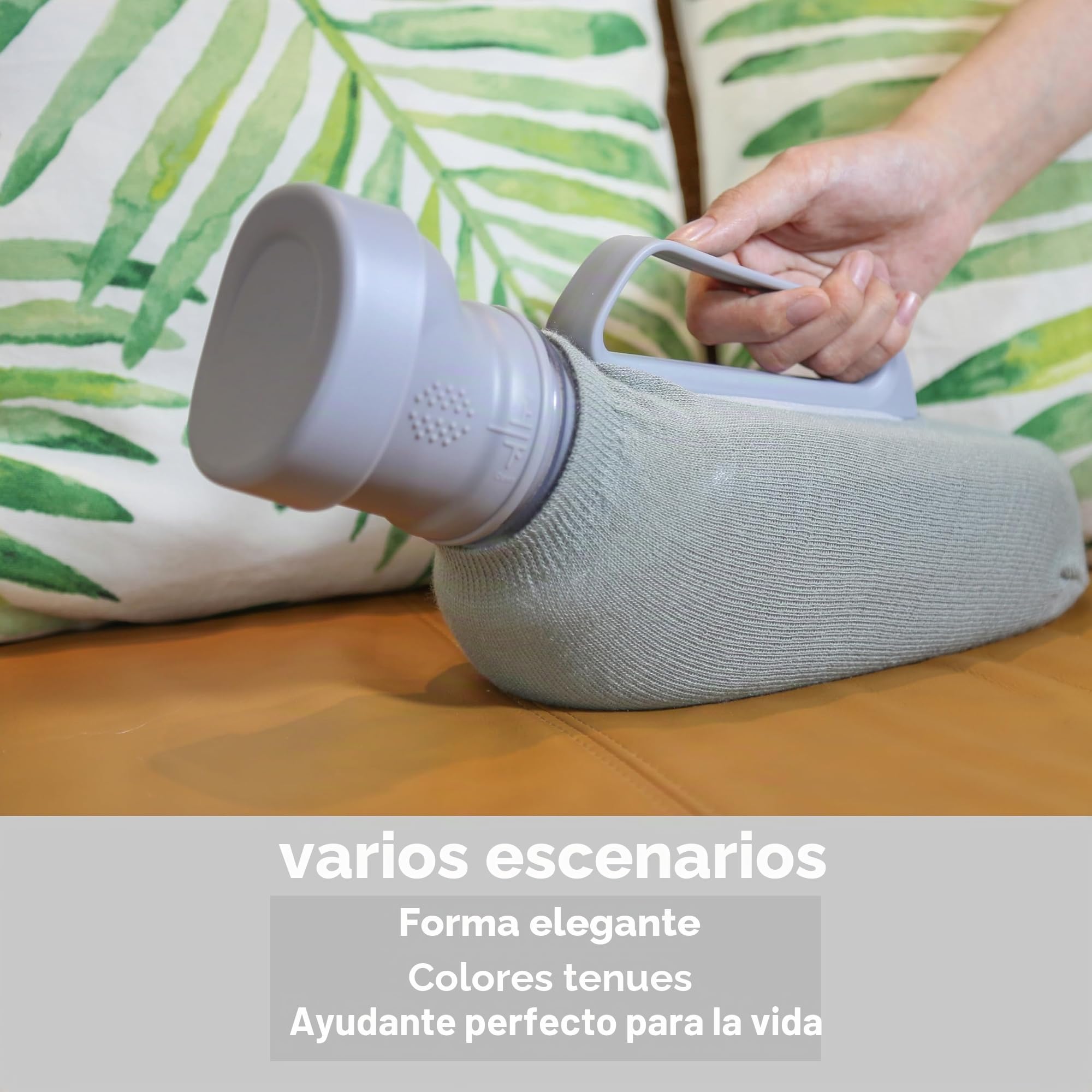 Orinal portátil para hombre, gran capacidad de 1200 ml, material TPE suave, suave y sin bordes, funda de tela cálida, producto premium para hombre