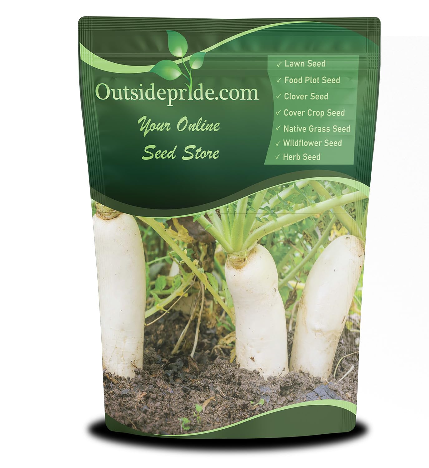 Outsidepride Annual Daikon Radish Seeds - 5 lbs. Chinese, Japanese, & Oriental Radish Seeds for Soil Health, Erosion Control, & Soil Aeration - Ideal for Gardens, Cover Crops, Pastures, & Food Plots