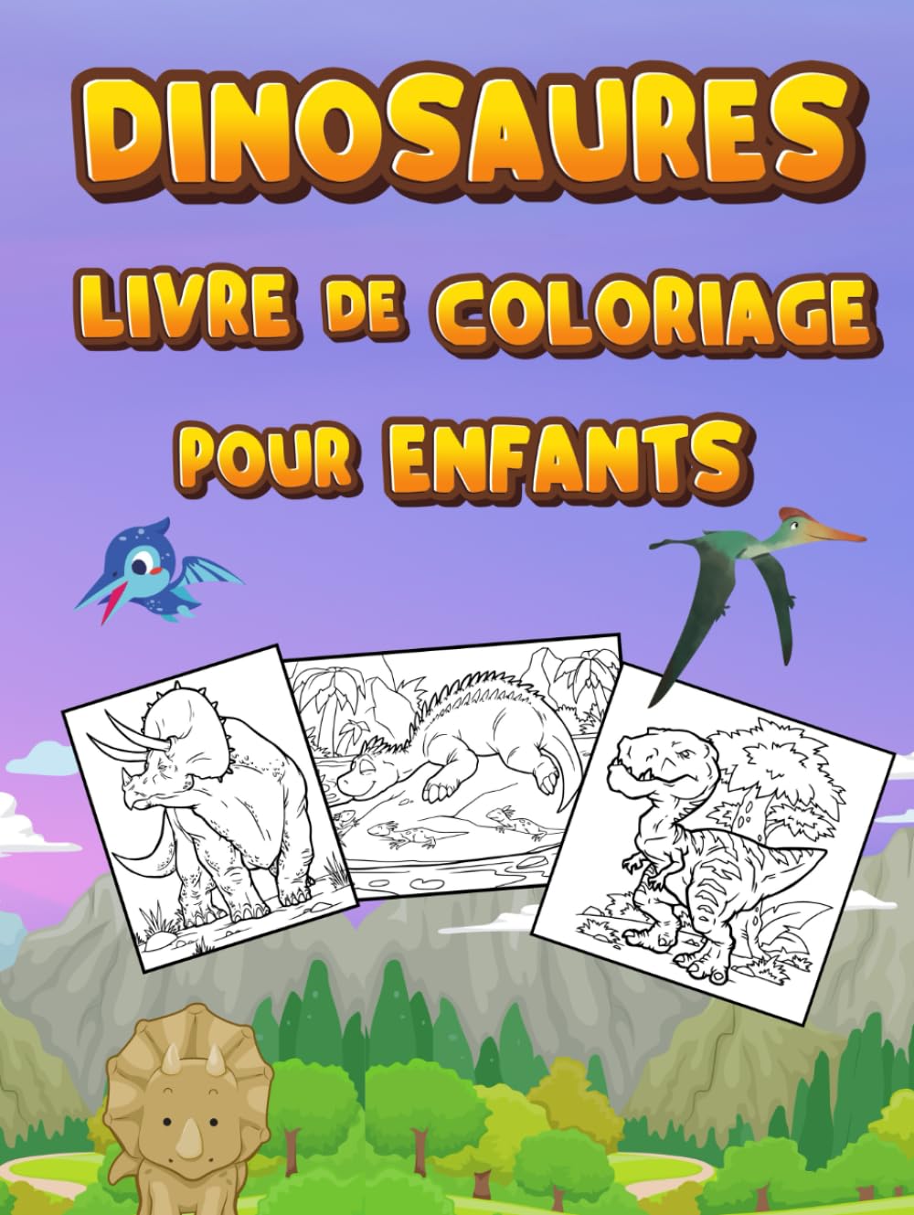 DINOSAURES: LIVRE DE COLORIAGE POUR ENFANTS