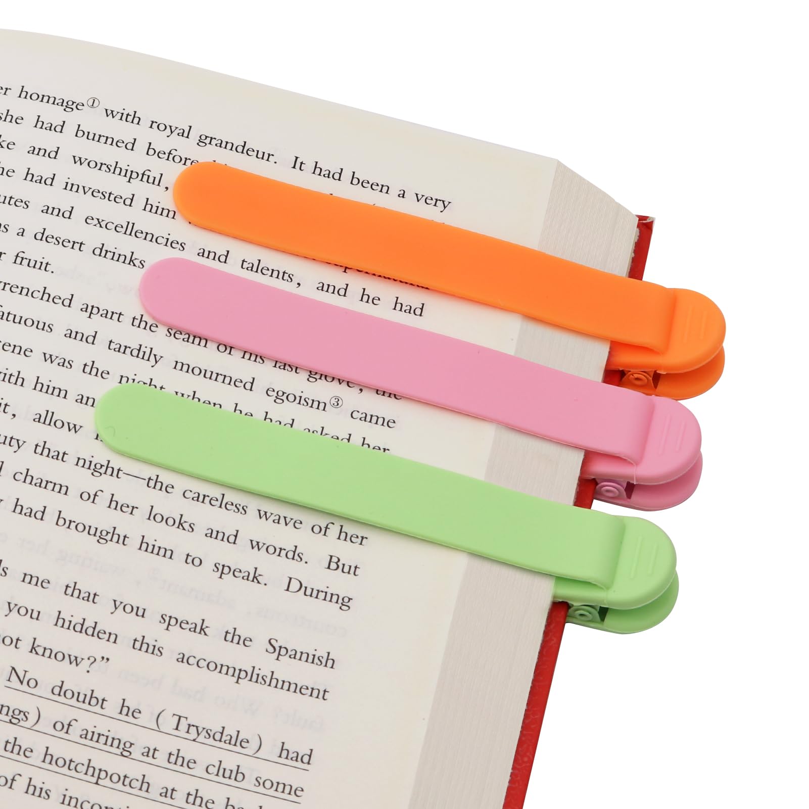 SMUK 3pcs Automatic Silicone Bookmark, Unique Bookmark Page Keeper for Reading Lovers Women Men Kids Teachers, Book Page Holder Markers Clip Book Marks Reading Accessories Gifts