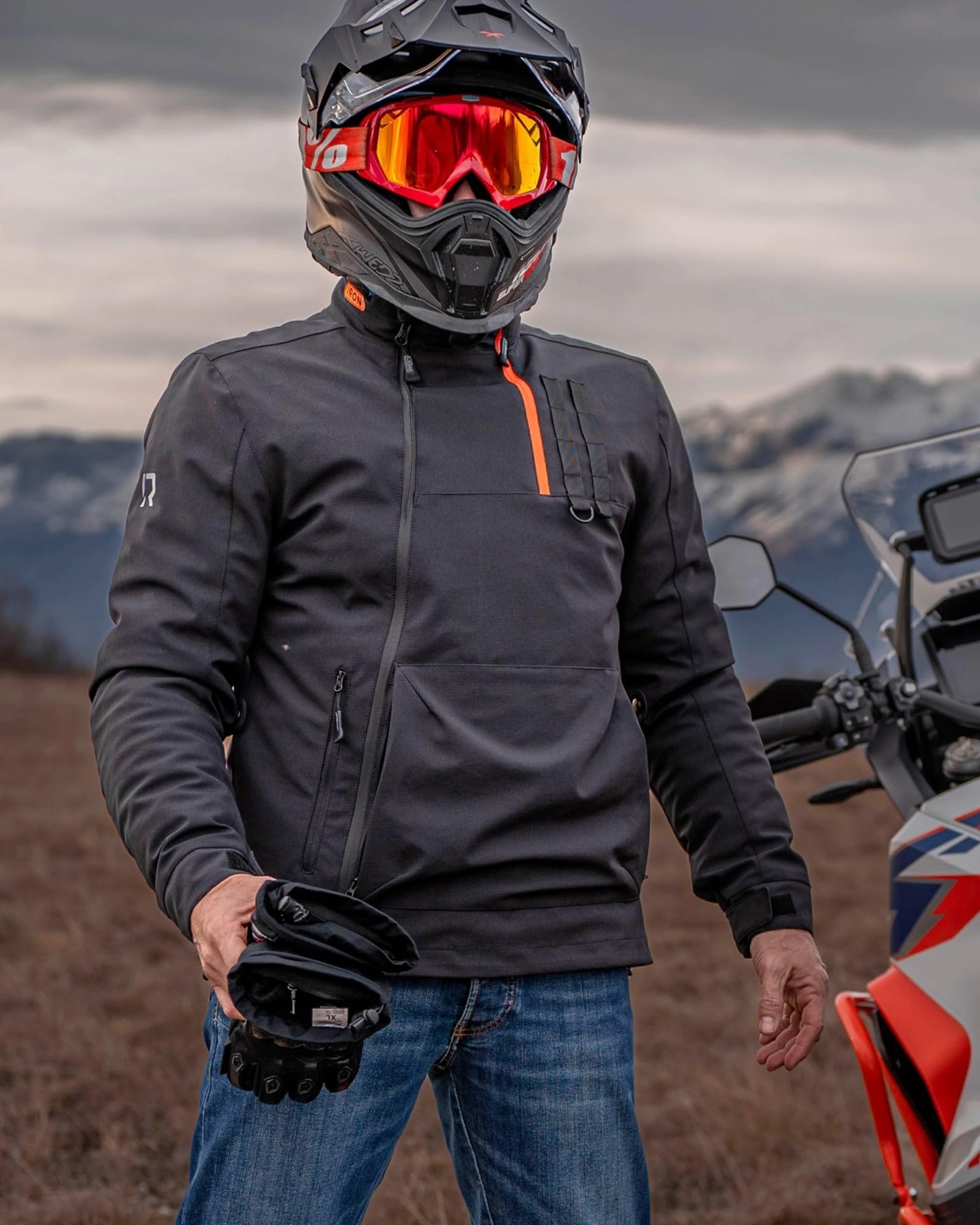 RIDEIRON Motorradjacke Herren Damen CE-geeignet,Motorradjacke Winter mit CE-Protektoren Herausnehmbarem Futter zum Schutz vor Kälte und Wind für alle Jahreszeiten M | CE-konform; Protektoren, Futter abnehmbar, winddicht, wärmend, für Fahrten das ganze Jah