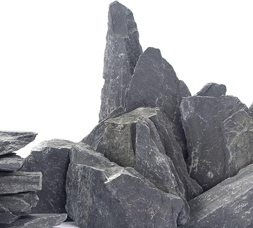 Miniatura 8 de CFKJ 18 libras Rocas de piedra de pizarra natural, rocas de piedra de pizarra de 5 a 7 pulgadas para paisajismo acuático, acuarios, terrarios,