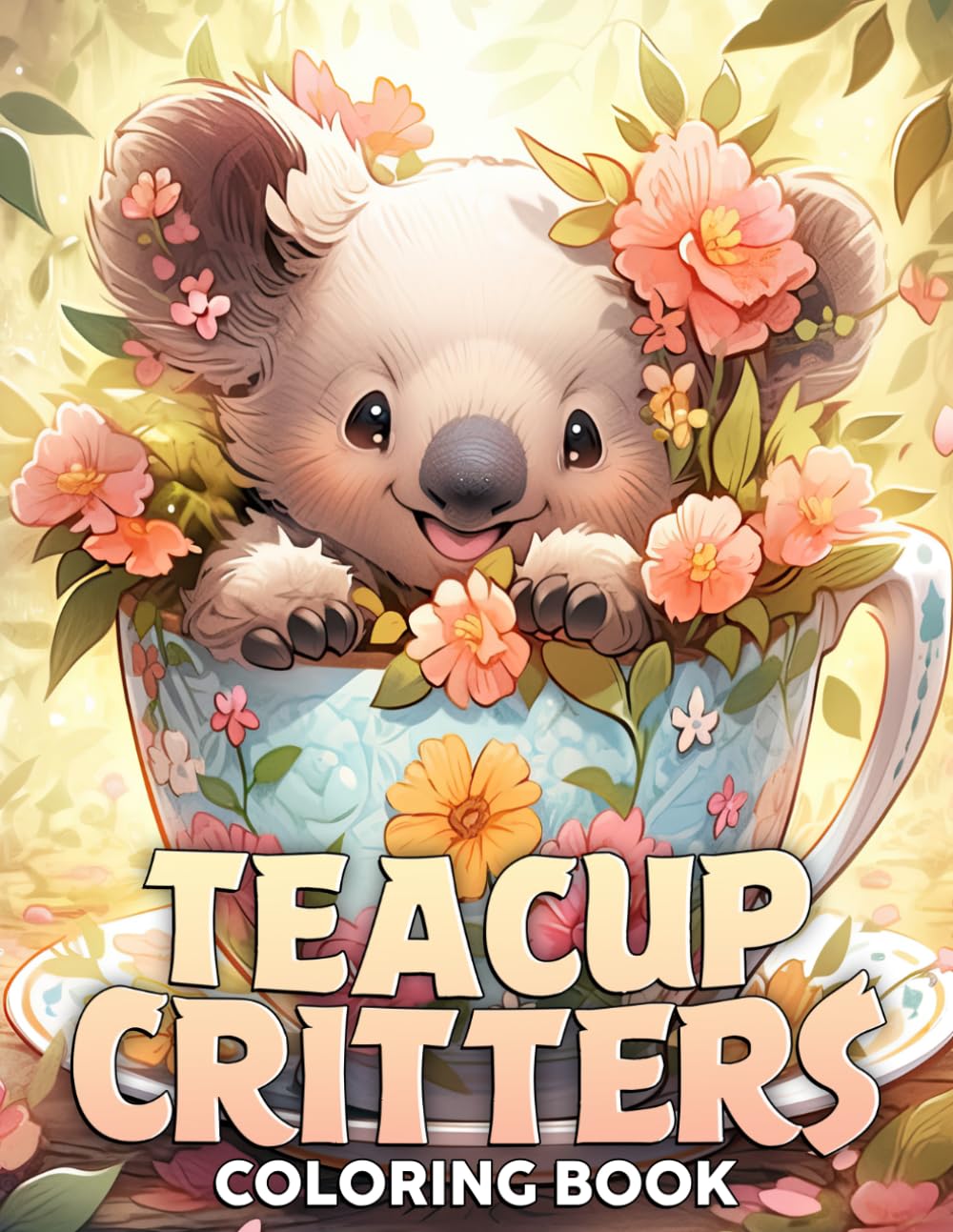 Teacup Critters Coloring Book: Cute Forest Animals Coloring Pages featuring Whimsical Woodland Critters and Simple Adorable Nature Doodles for All Ages