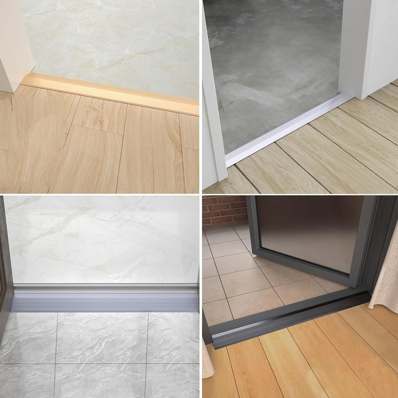 SAGIDAR Barre De Seuil De 10cm De Large, Bandes De Transition De Seuil Robustes, Seuils Réducteur en Aluminium, Robuste Et Durable, Facile À Installer, Rampe D'entrée Baguette Recouvrement