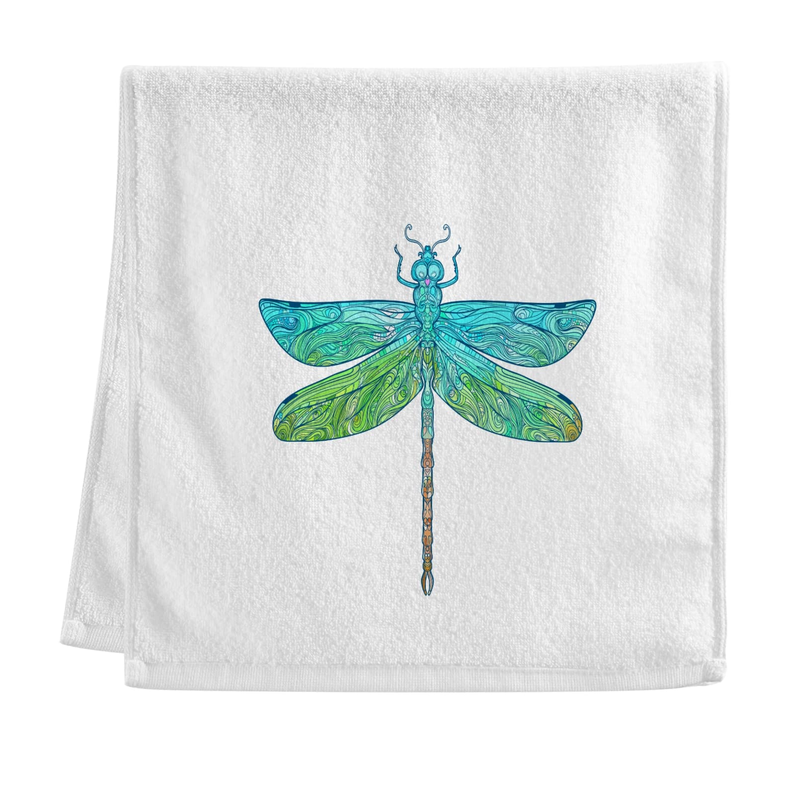 ALAZA Cartoon Dragonfly Stylish Cotton Hand Towel 1 Pack Hotel Spa Bathroom Towel Highly Absorbent Soft 16