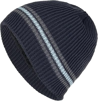 BCDlily Fleece Lined Knit Beanie Hat Winter Hats for Women Men Warm Knit Ski Cap (Navy-B)